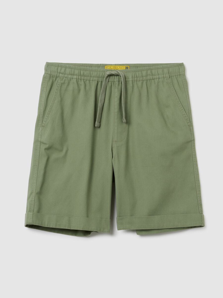 Men's Regular Fit Green Pure Cotton Shorts_4