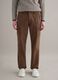 Brown regular fit cotton and linen cargo trousers_1