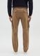 Brown stretch cotton slim fit cargo trousers_2