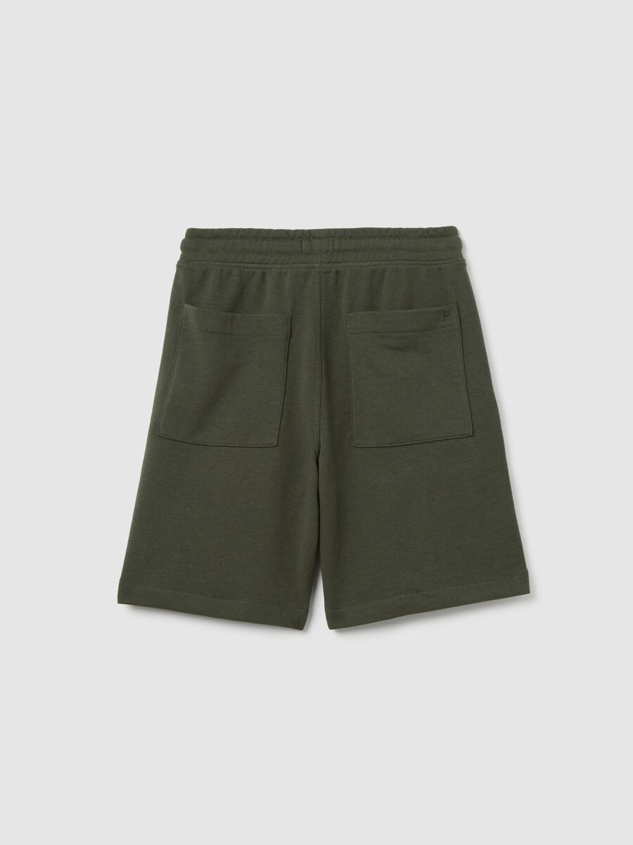 Green cargo shorts in French terry_4