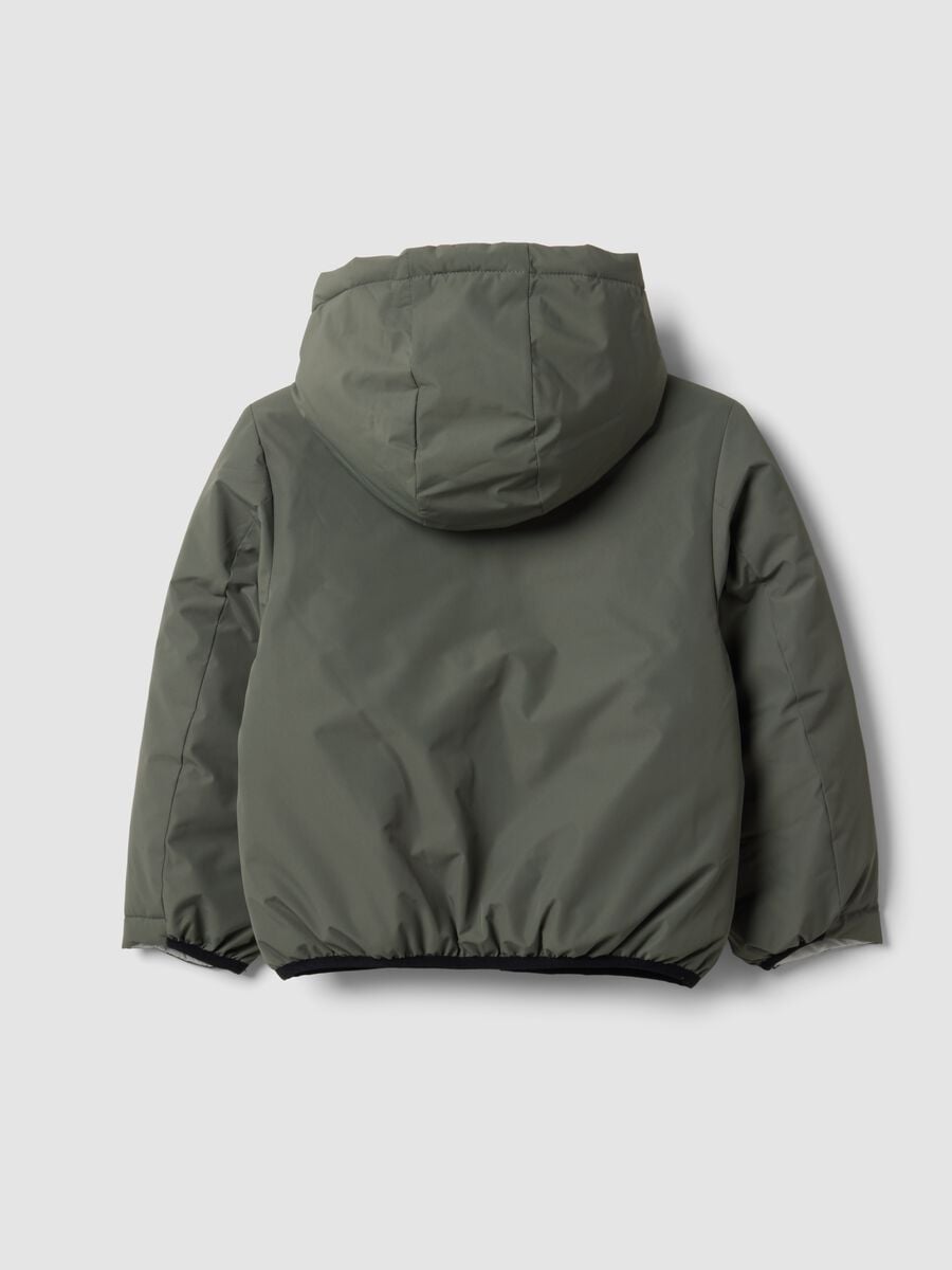 Giubbotto Ultralight reversibile grigio con cappuccio e zip per bambino_3