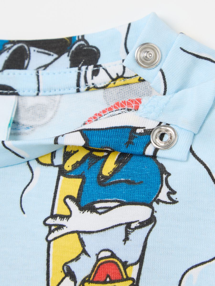 Sky blue T-shirt with short sleeves and Disney characters_3