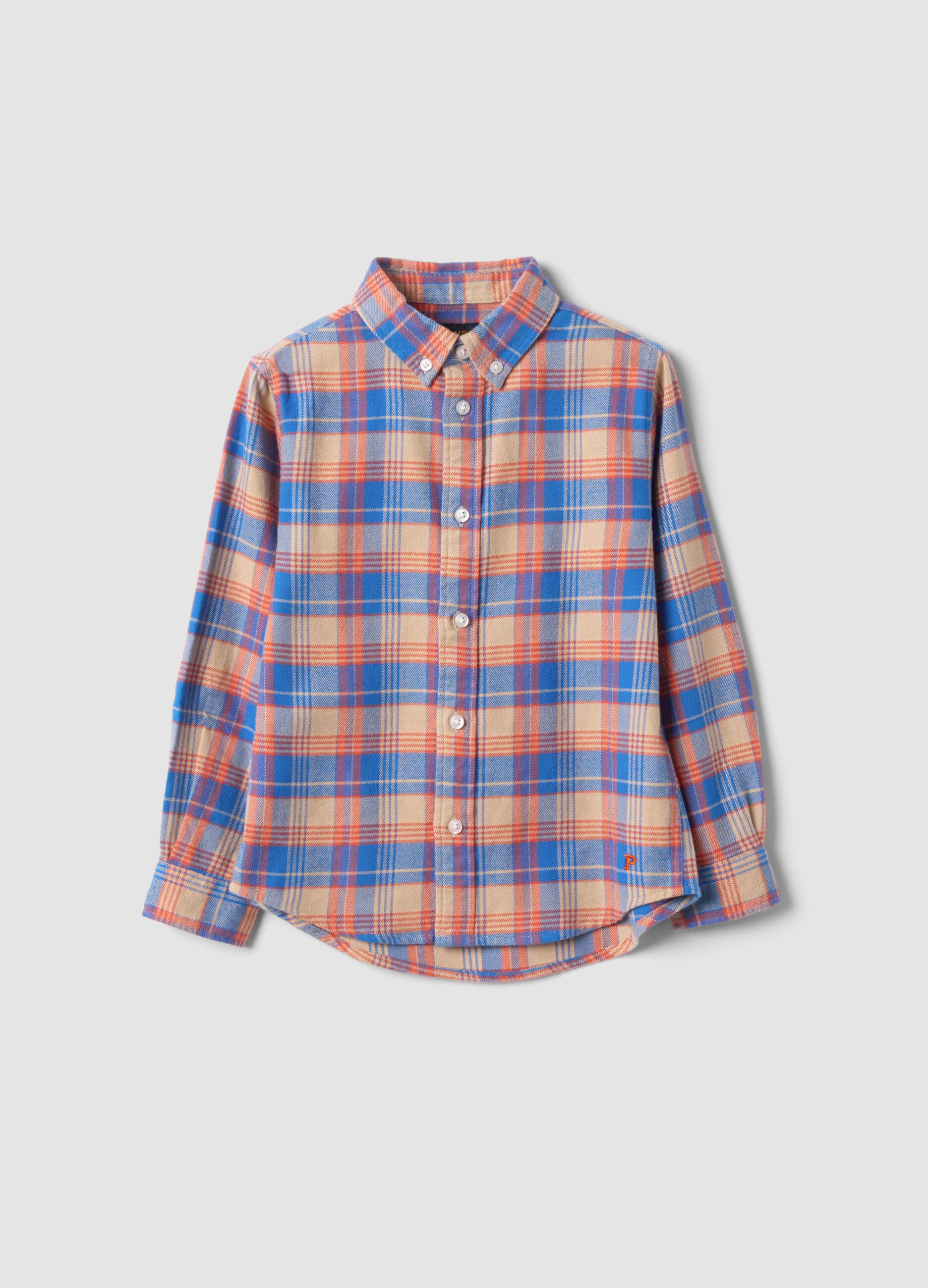 Camicia oxford multicolor a quadri in puro cotone regular fit