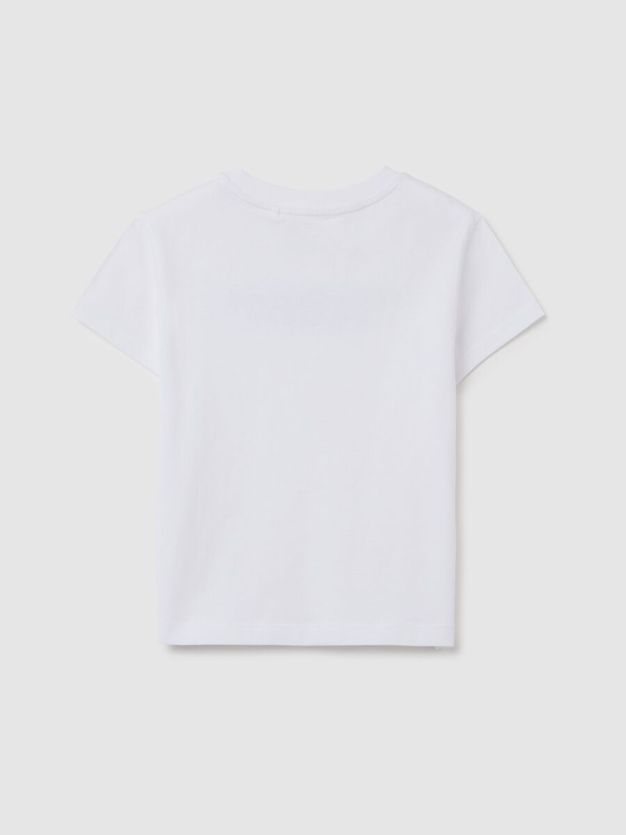 T-shirt da ragazza in puro cotone bianca regular fit con scritta_4