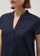 Blue pure cotton regular fit blouse with deep V transparency_3