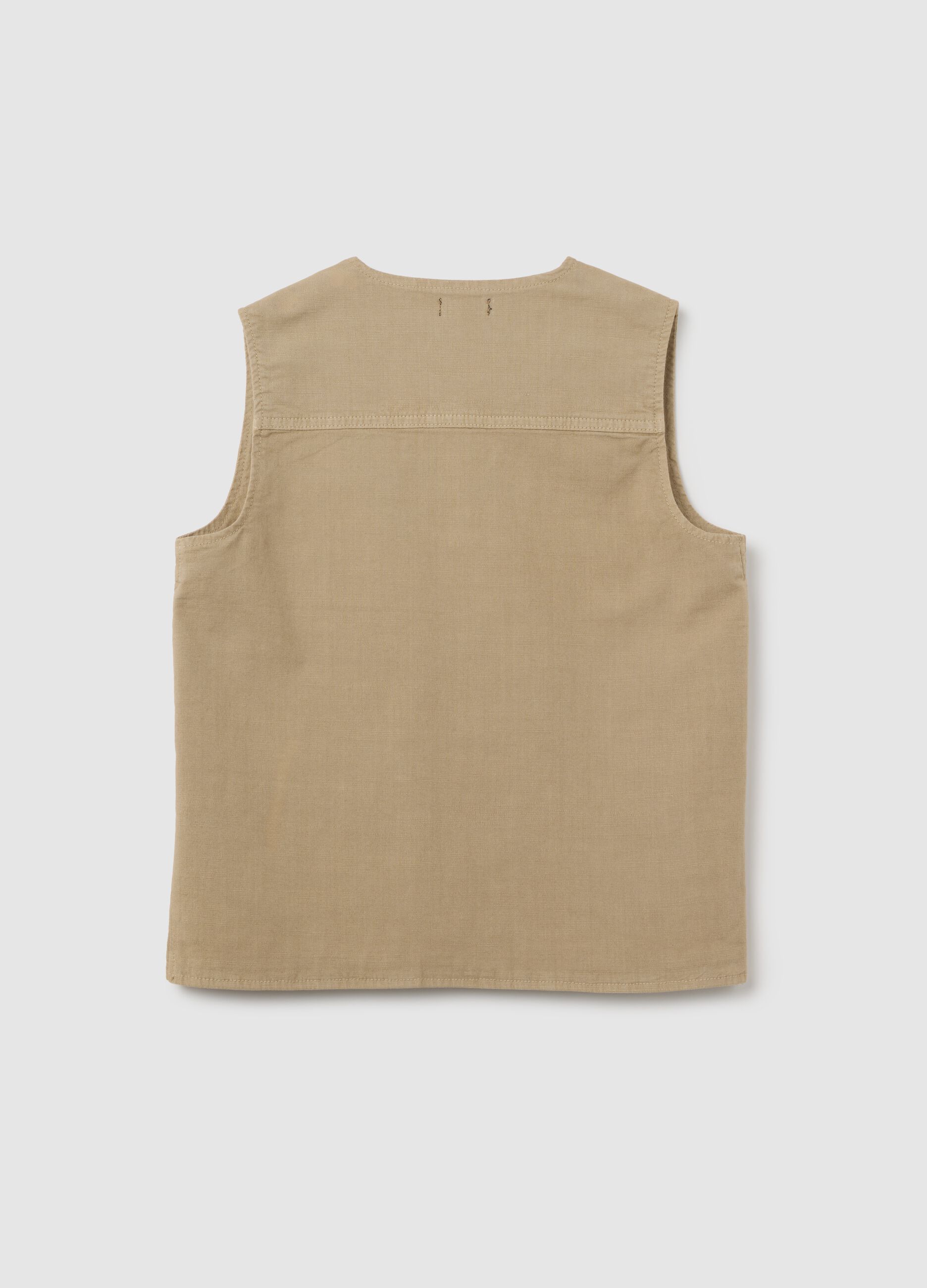 OVS Kids Beige Stretch Cotton Gilet