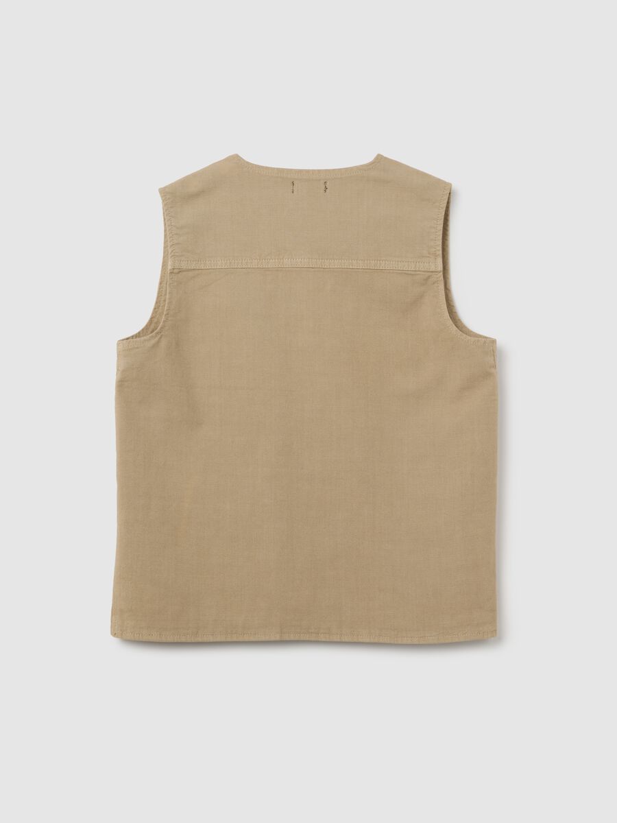 OVS Kids Beige Stretch Cotton Gilet_4