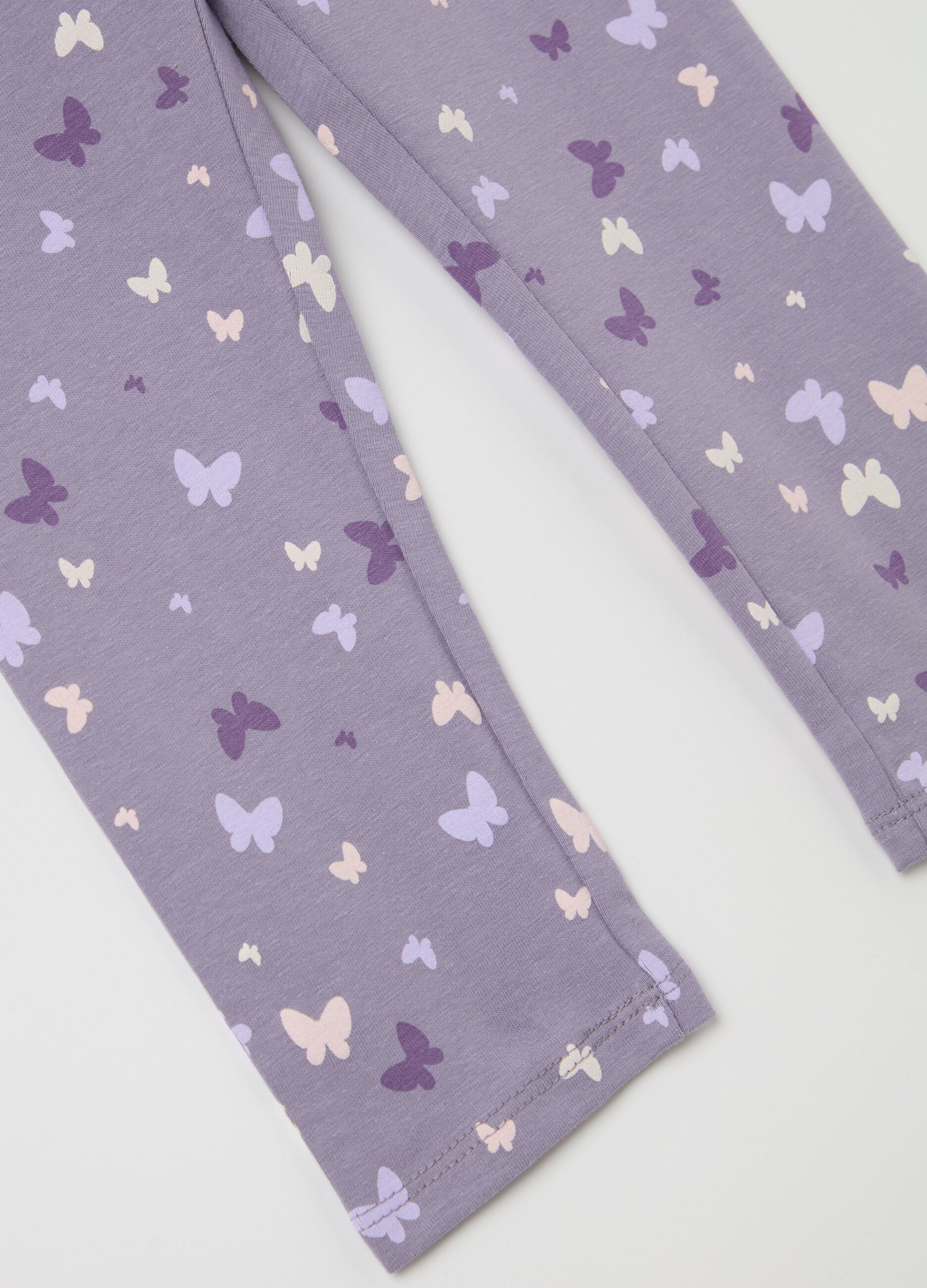 Three-quarter leggings in stretch cotton