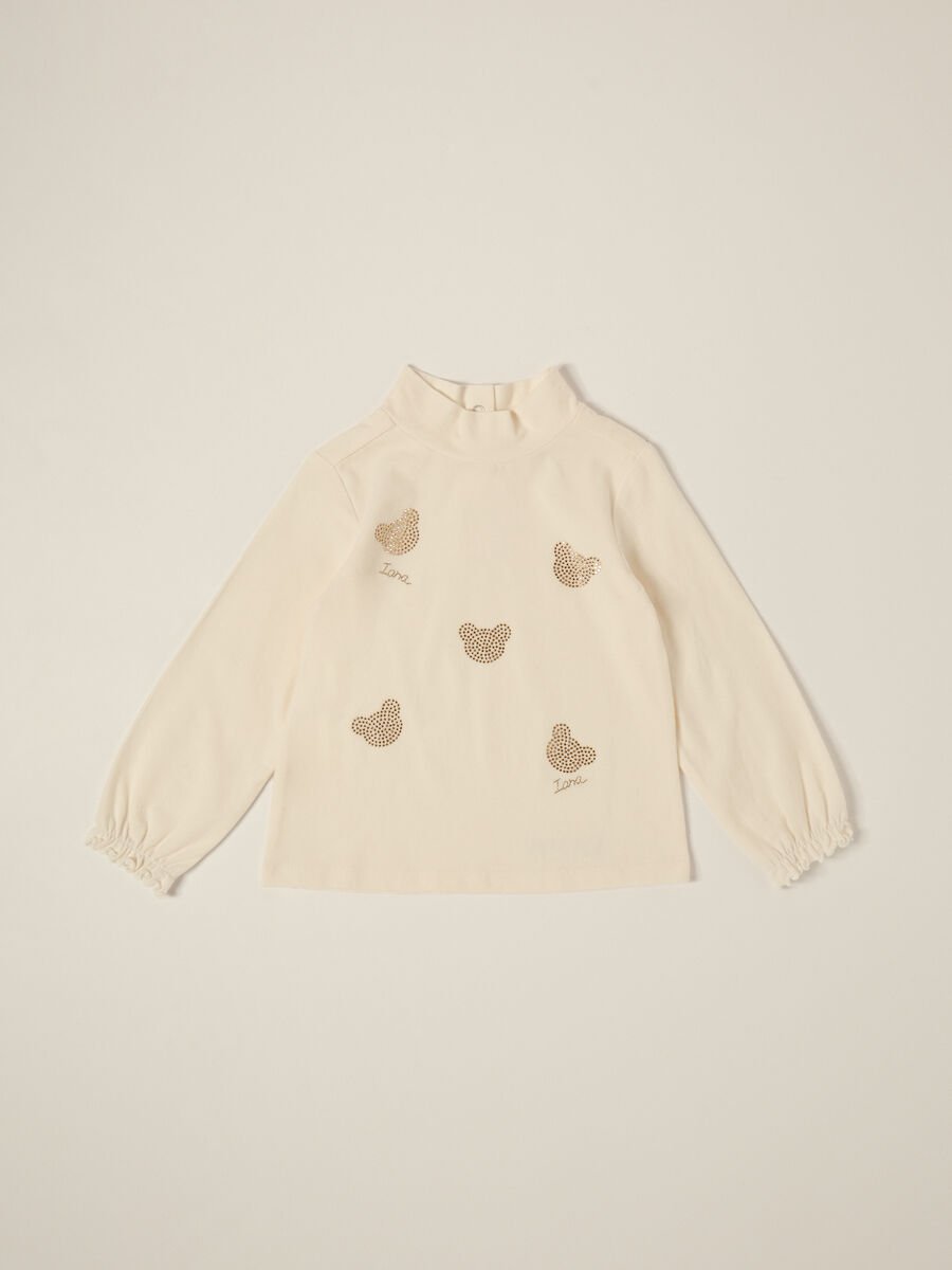 Maglia bianca elasticizzata a maniche lunghe_0