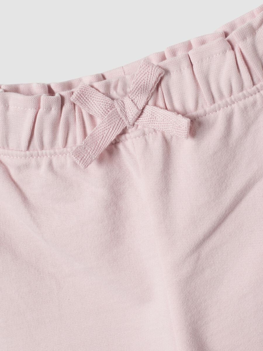 Pink and White Organic Cotton Set with Classic Collar for Baby Girl_2