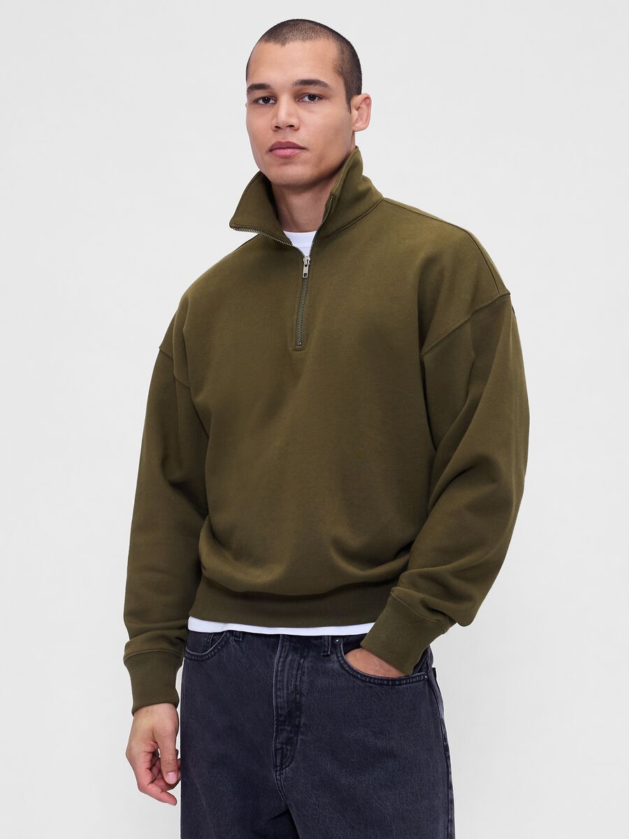 Green Half-Zip Sweatshirt_0