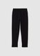 Girls' Black Stretch Cotton Blend Slim Fit Trousers_0