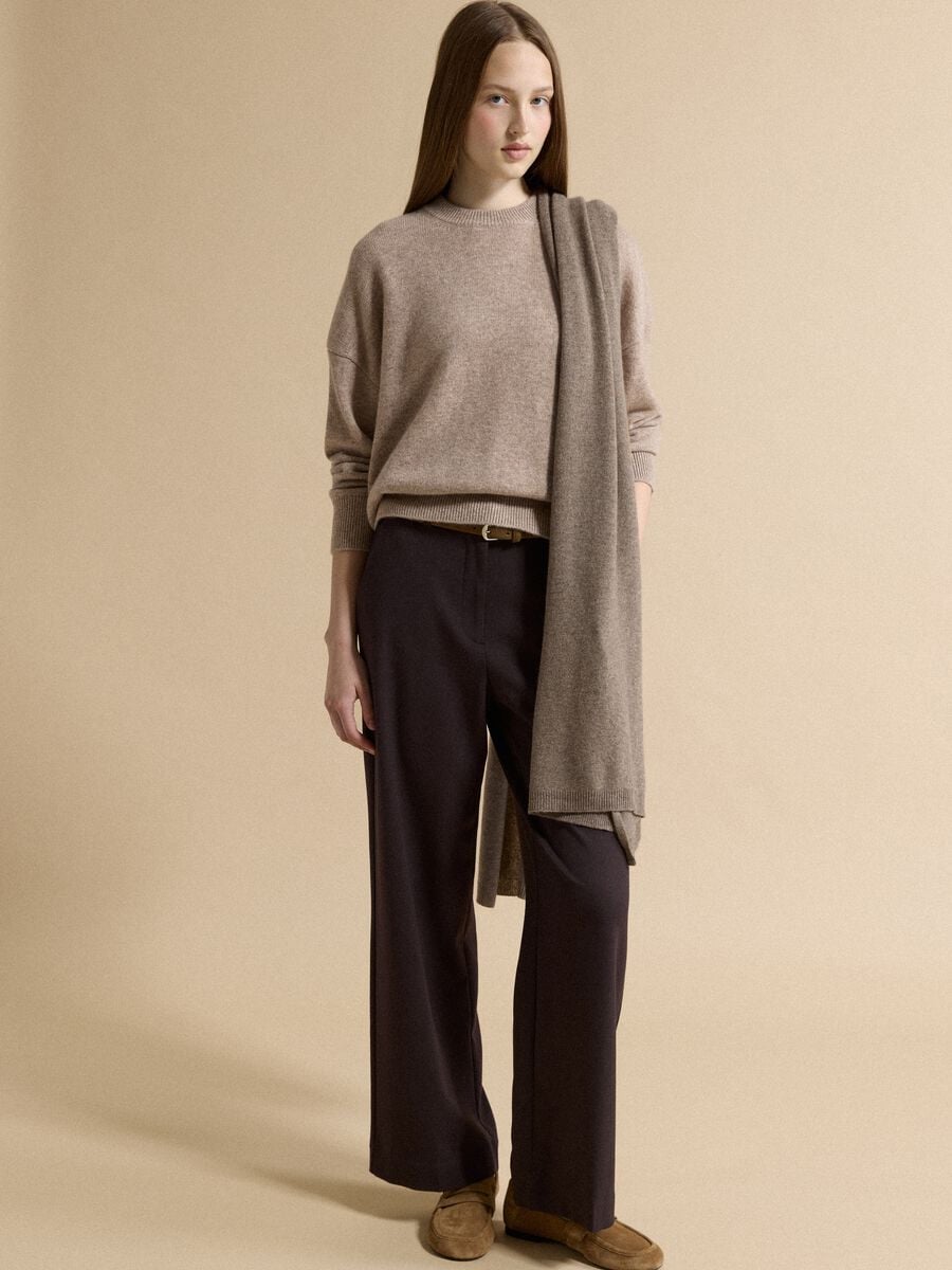 Beige pure cashmere oversized jumper_1