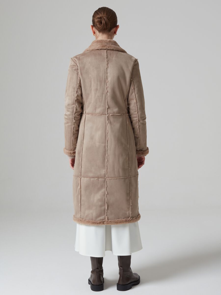 Cappotto lungo doppiopetto scamosciato_2