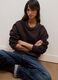 Brown cotton-blend sweatshirt with rhinestones_0