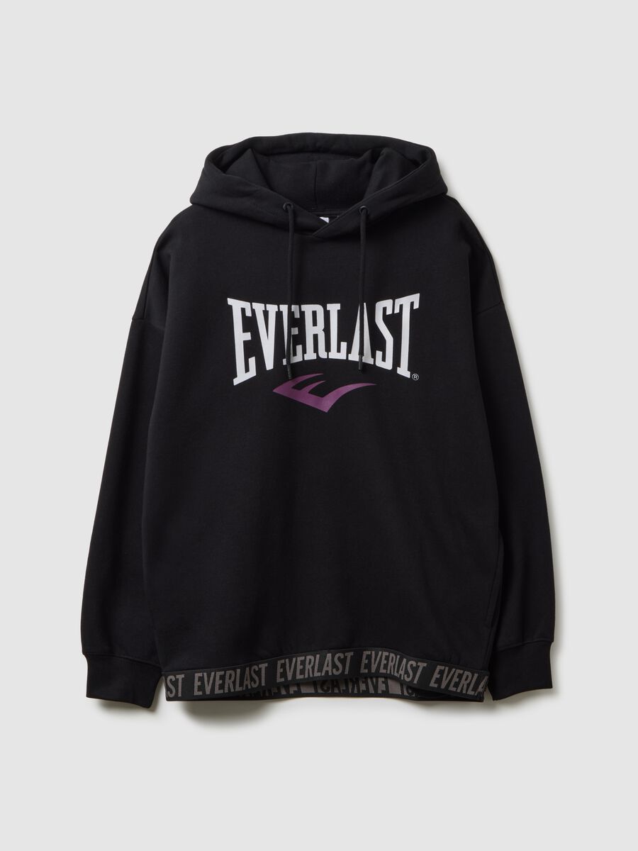 Black regular fit cotton blend sweatshirt_4