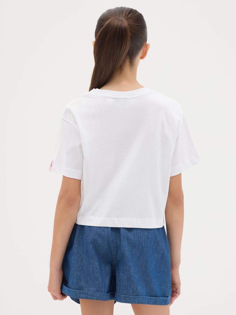 Girls' pure cotton white regular fit T-shirt with New York Knicks print_1