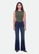 Blue stretch-cotton flared jeans_0