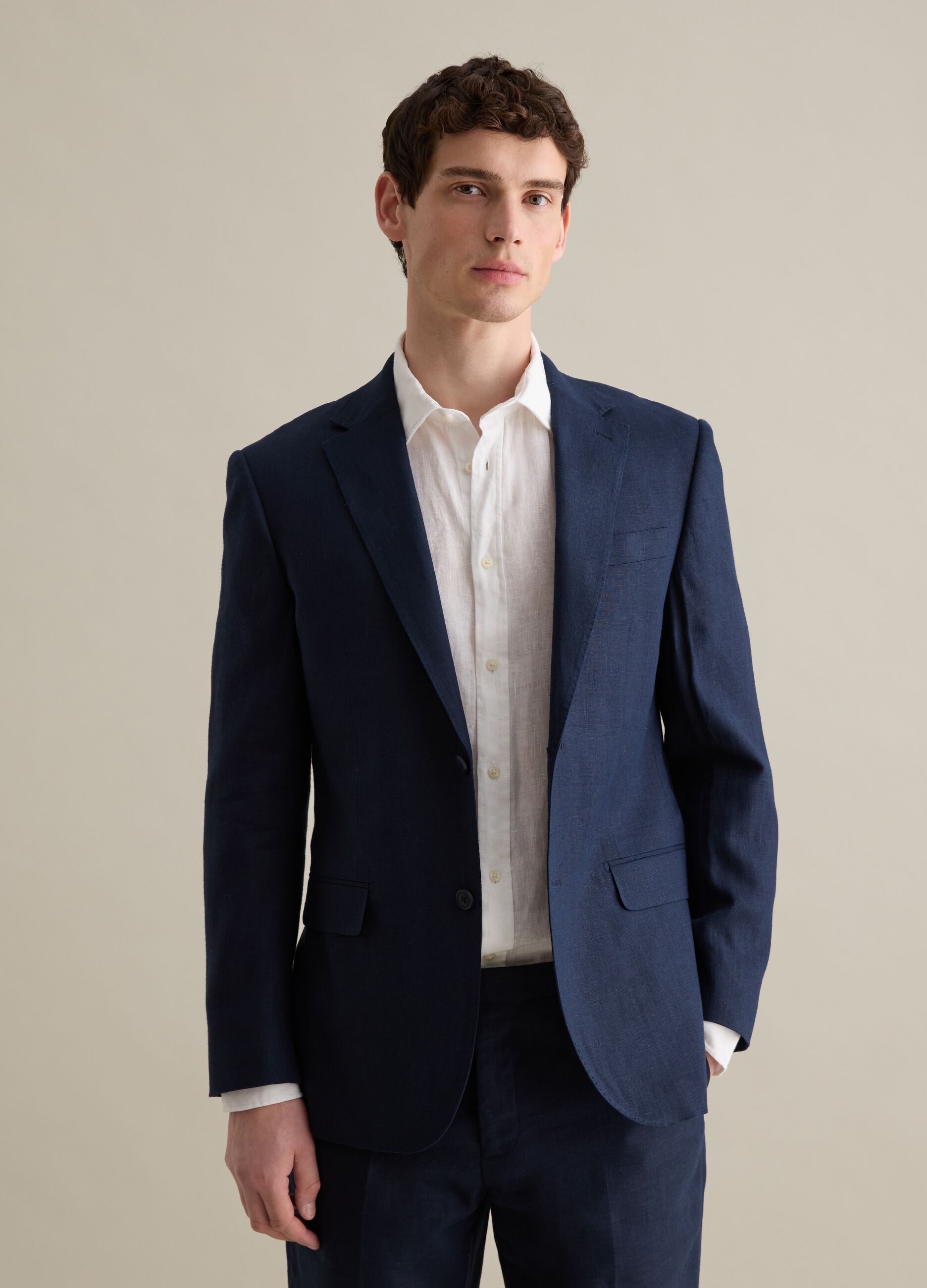 Blazer monopetto regular fit in lino Contemporary
