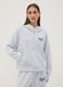 Grey stretch viscose jersey hoodie_0