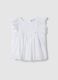 White pure cotton baby shirt, regular fit with ruffle_0