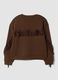 Brown cotton-blend crew-neck sweatshirt with fringes, regular fit_2