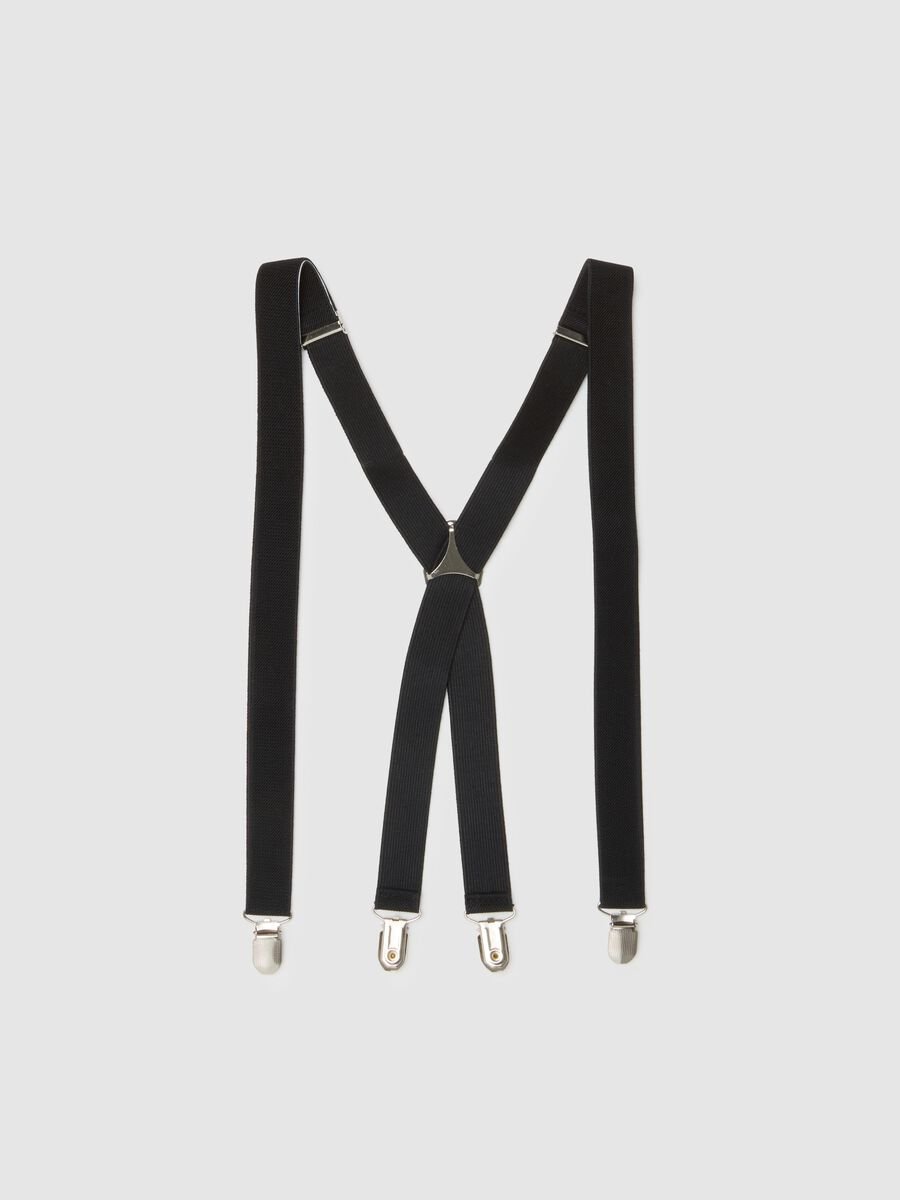 Black suspenders with metal clips_0