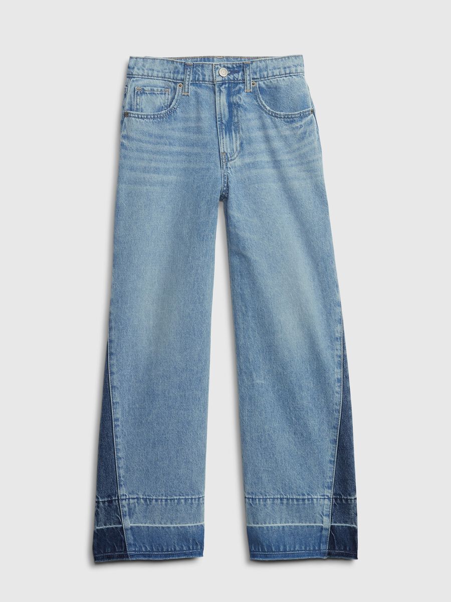 Low stride jeans with contrasting inserts_0