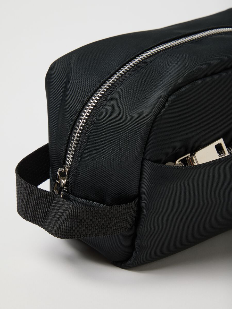 Compact black nylon utility bag with zipper_2