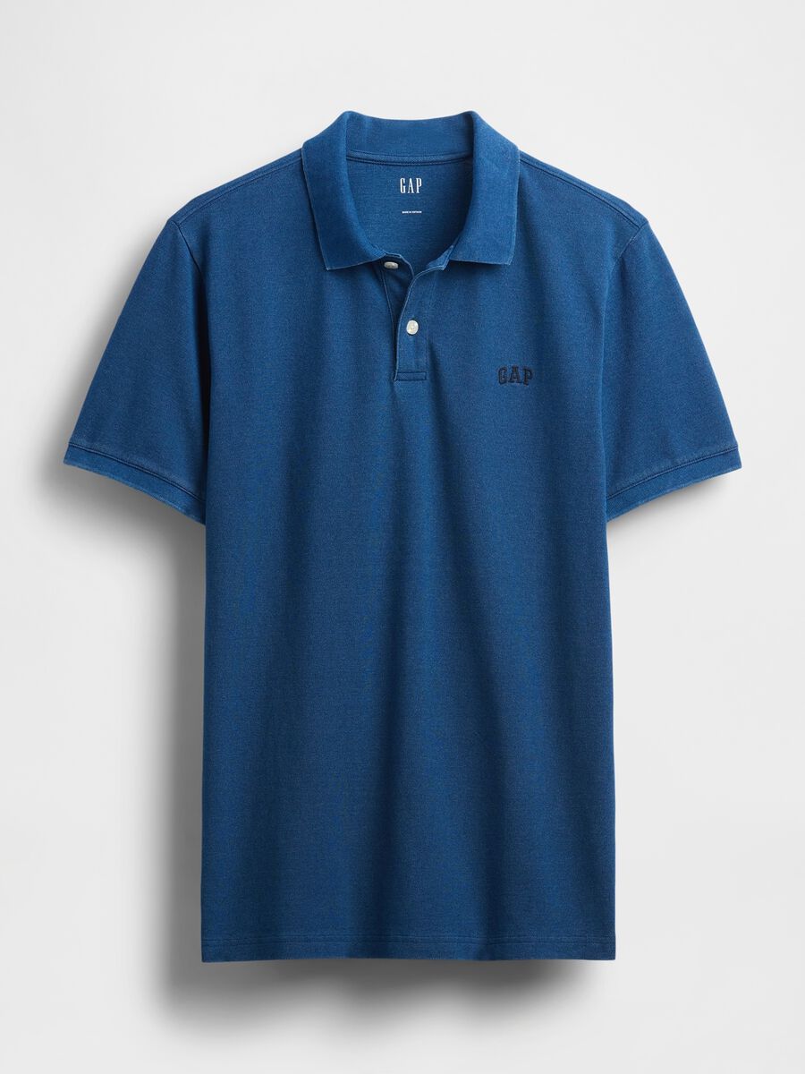 Short Sleeve Stretch Blue Polo_3