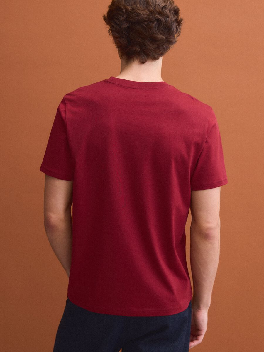 T-shirt girocollo rossa in puro cotone Supima regular fit_3