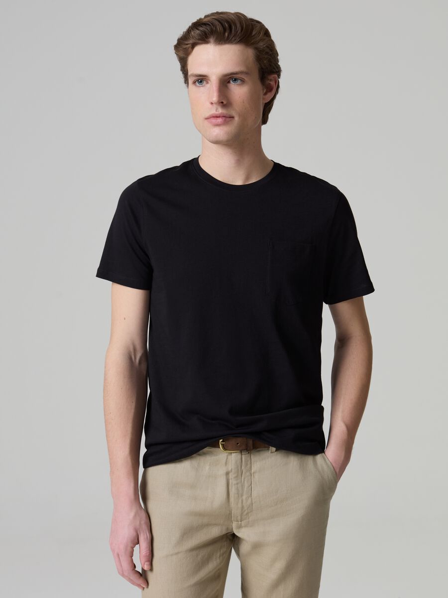 Supima cotton T-shirt with pocket_0
