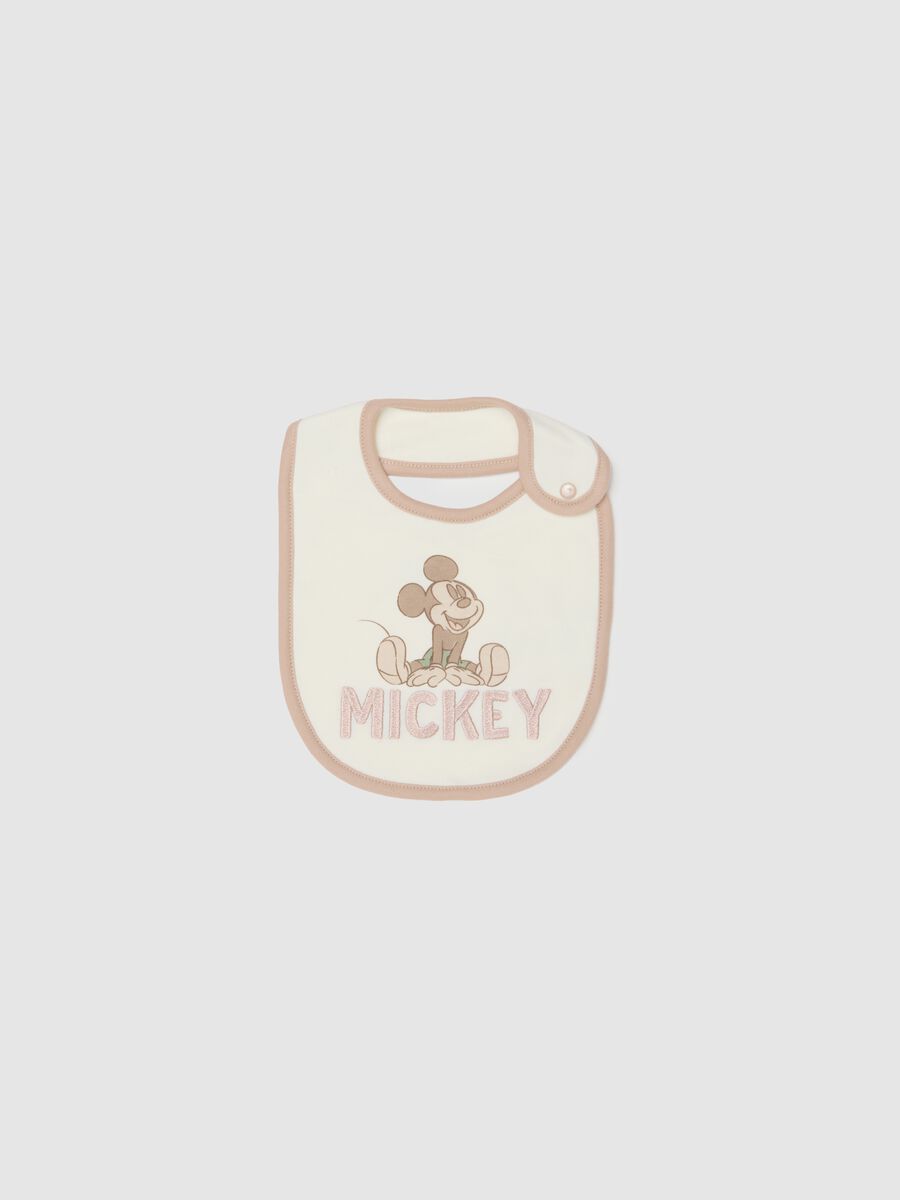 White cotton bib with print_0
