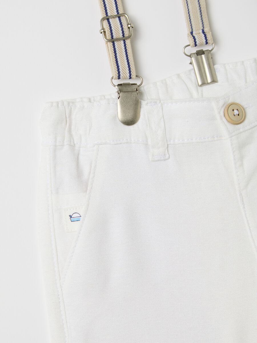 White shorts with striped braces_2