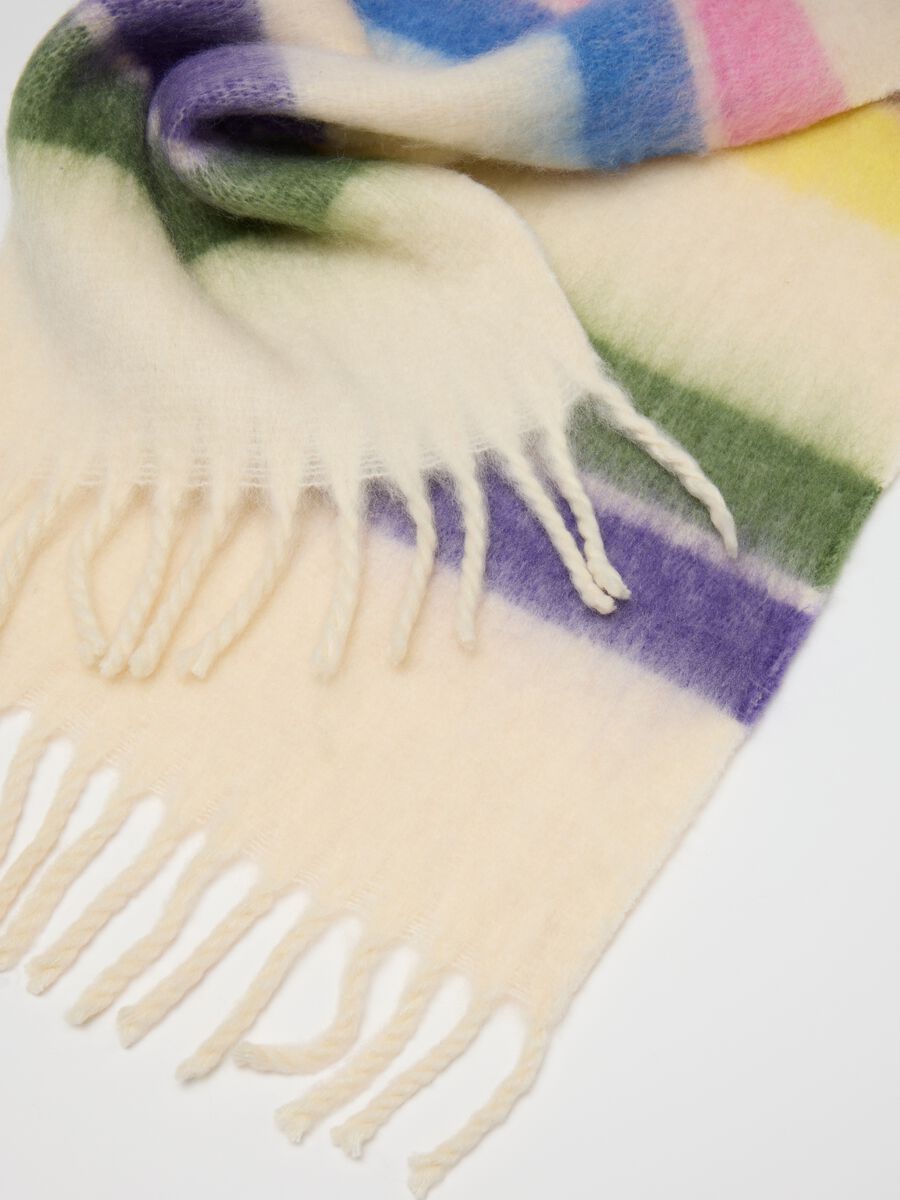 Multicolour Girls' Scarf with Fringes_2