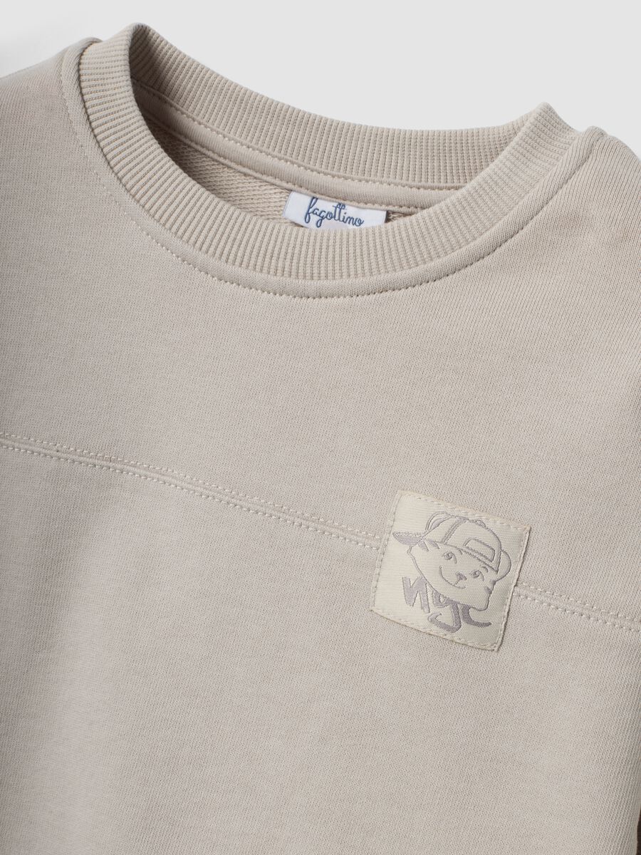 Grey oversized crew-neck sweatshirt in pure organic cotton for boys_2