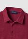 Red regular fit linen-cotton blend polo shirt_5