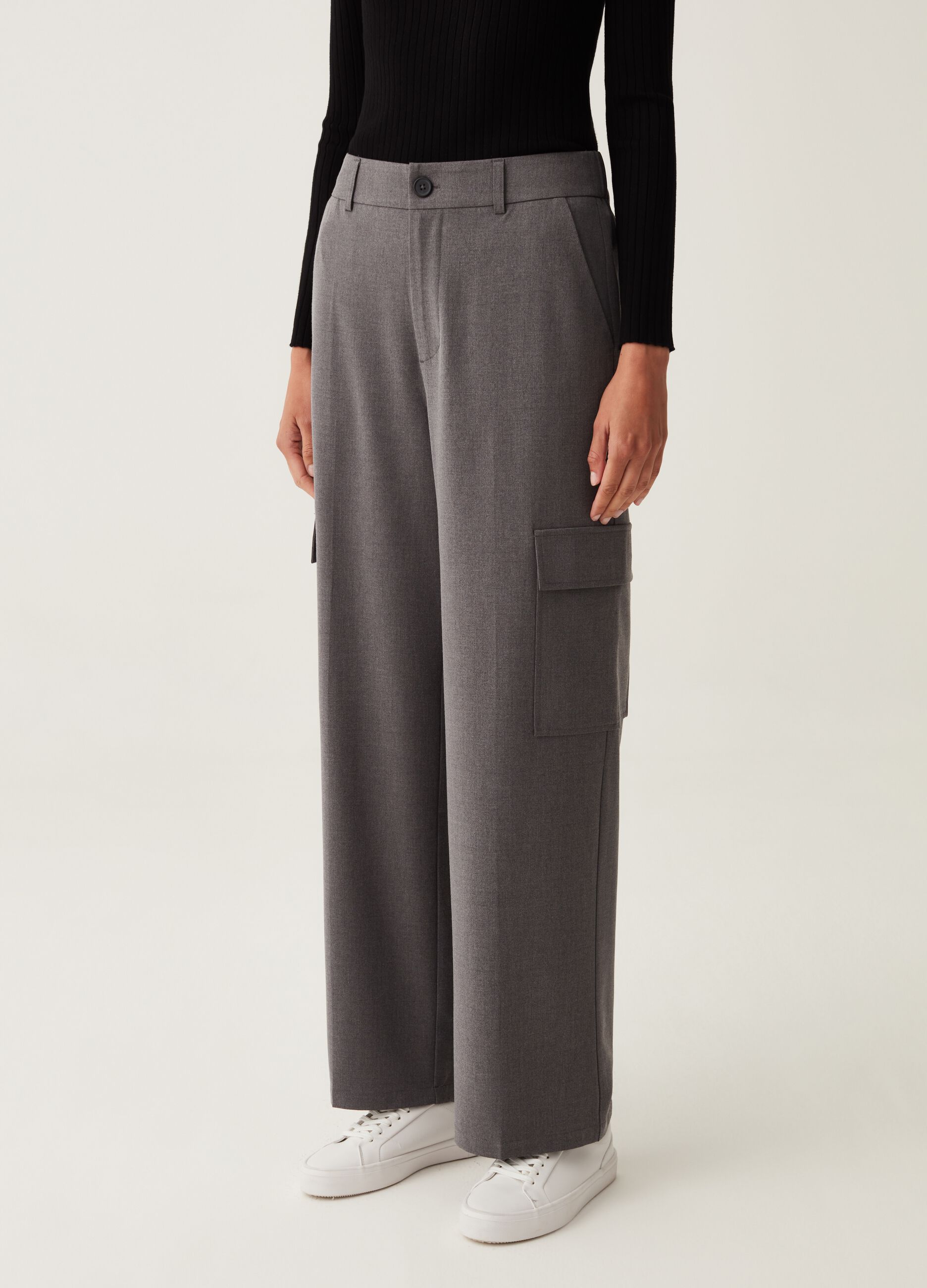 Pantalone cargo wide leg_1
