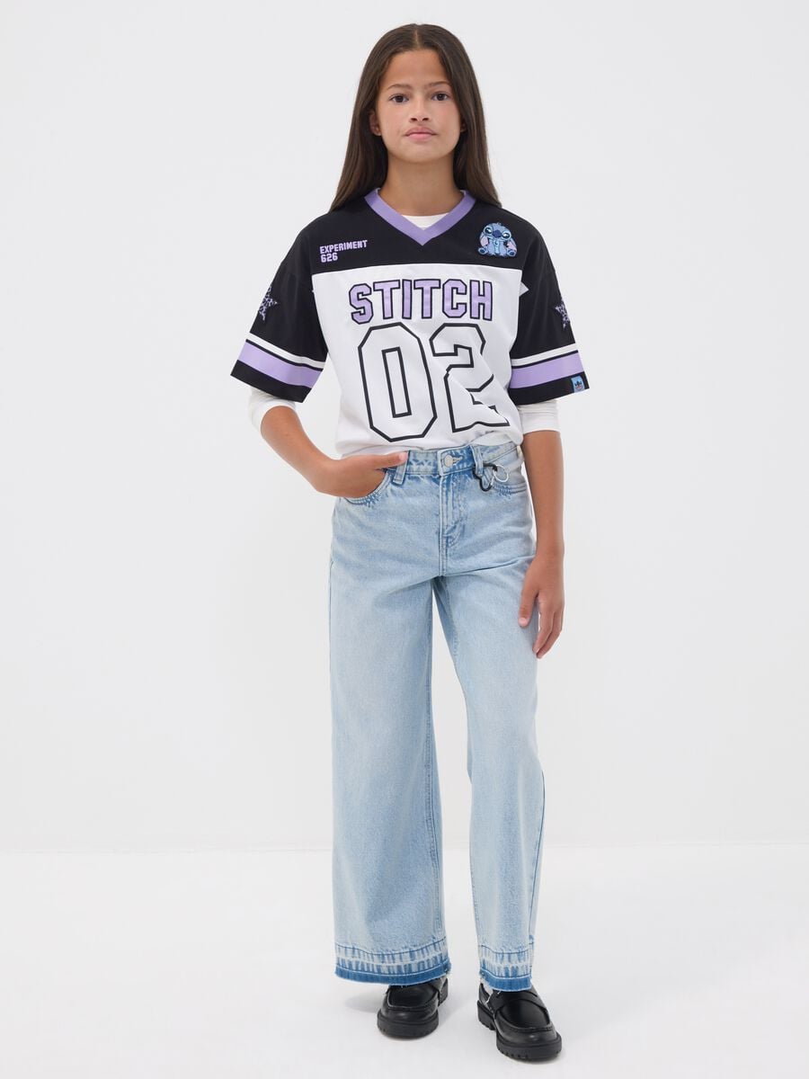 Jeans azzurri culotte in puro cotone per ragazza_1