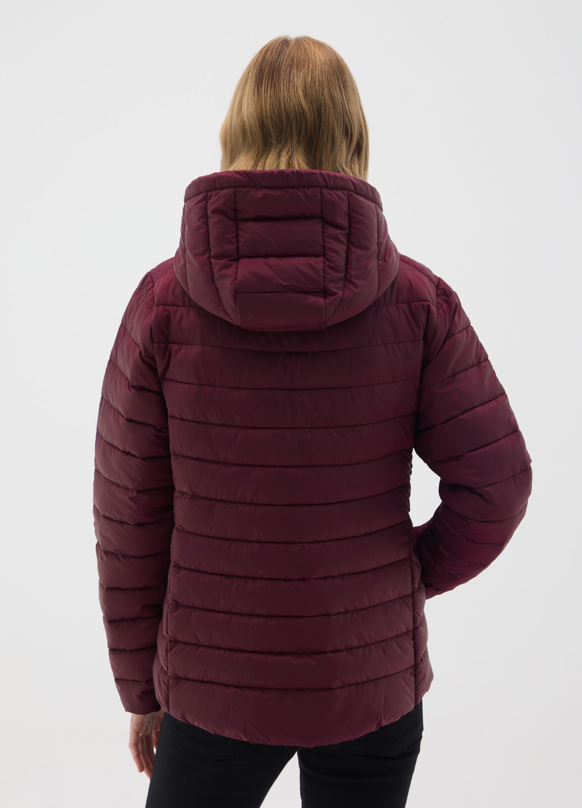 Red mixed regular fit jacket