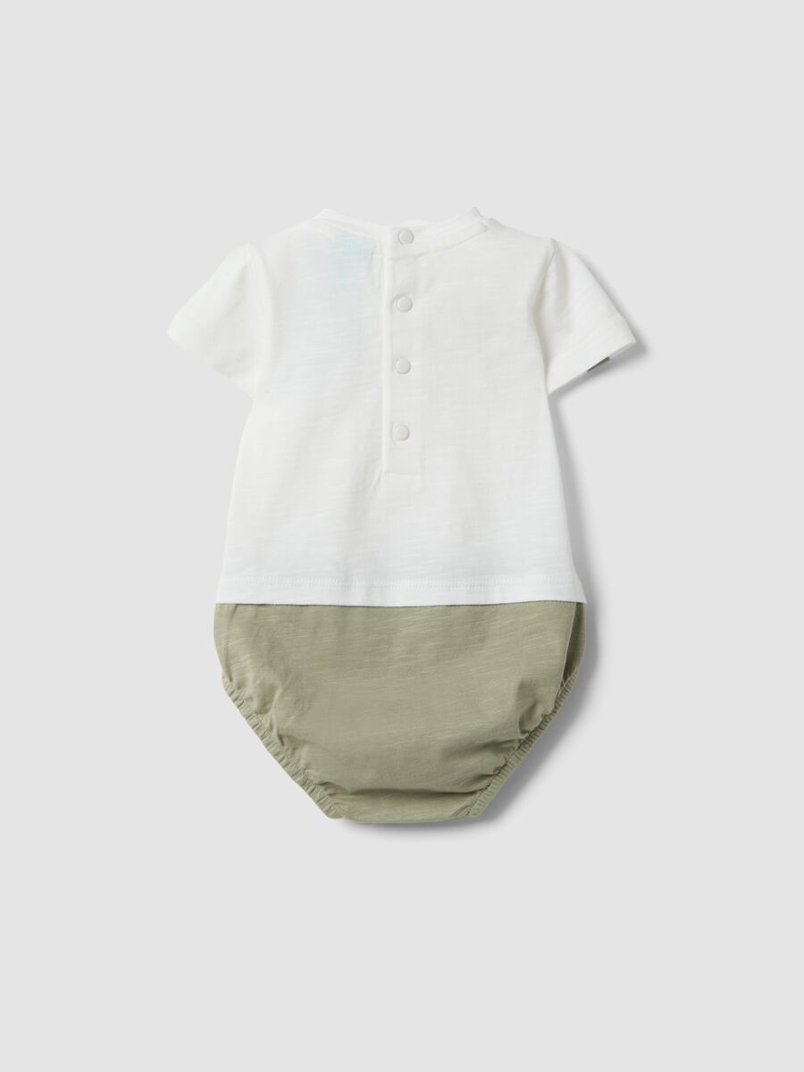 White and green organic cotton baby bodysuit_1