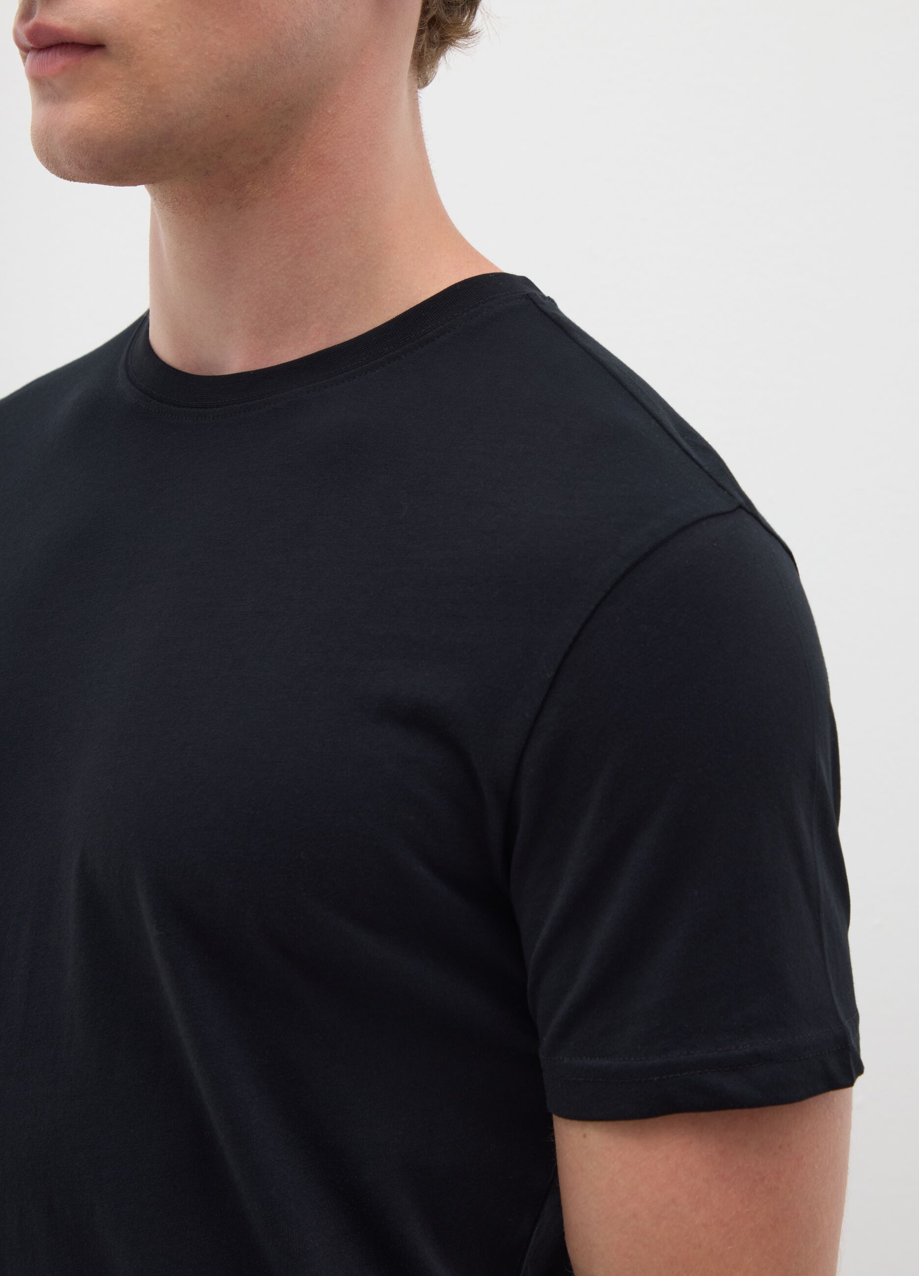 Men's black pure cotton t-shirt