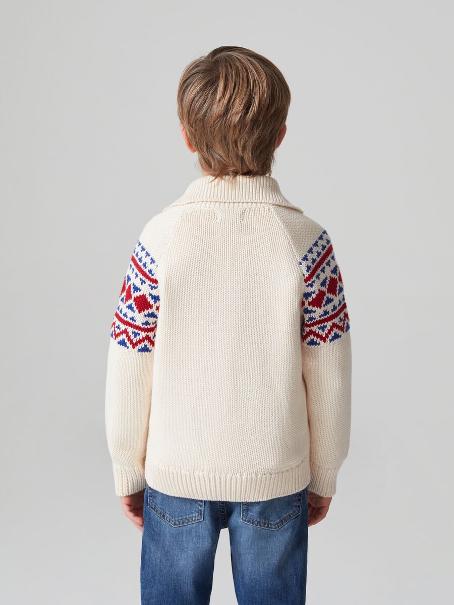 Cardigan full-zip con lavorazione geometrica _3