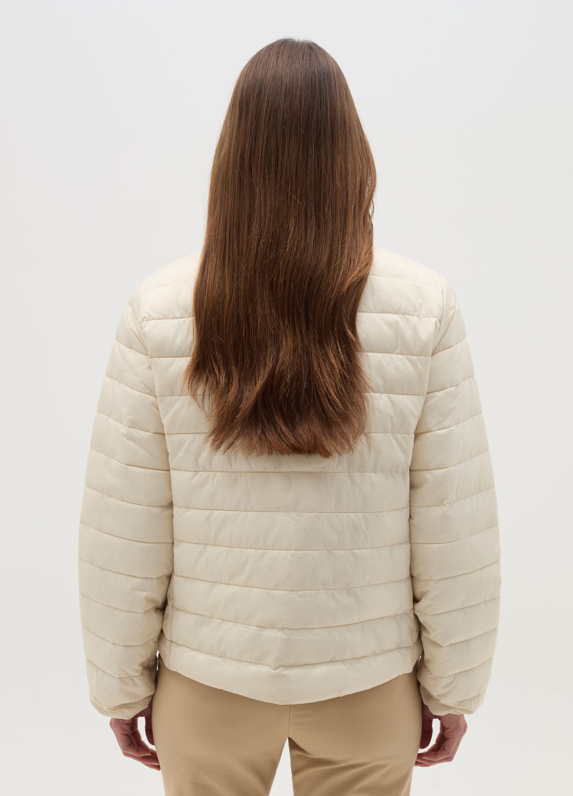 Ultralight short down jacket with high collar