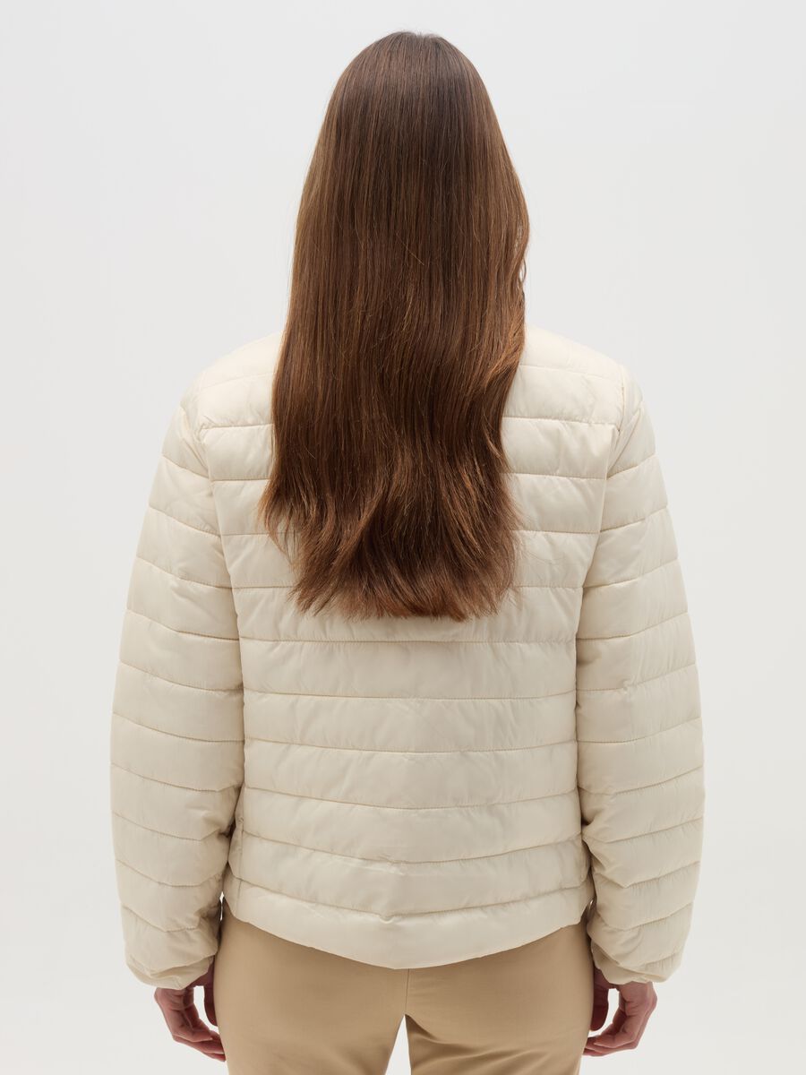 Ultralight short down jacket with high collar_2