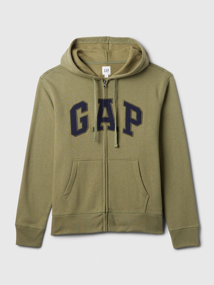 Full-zip sweatshirt with hood and logo embroidery_3