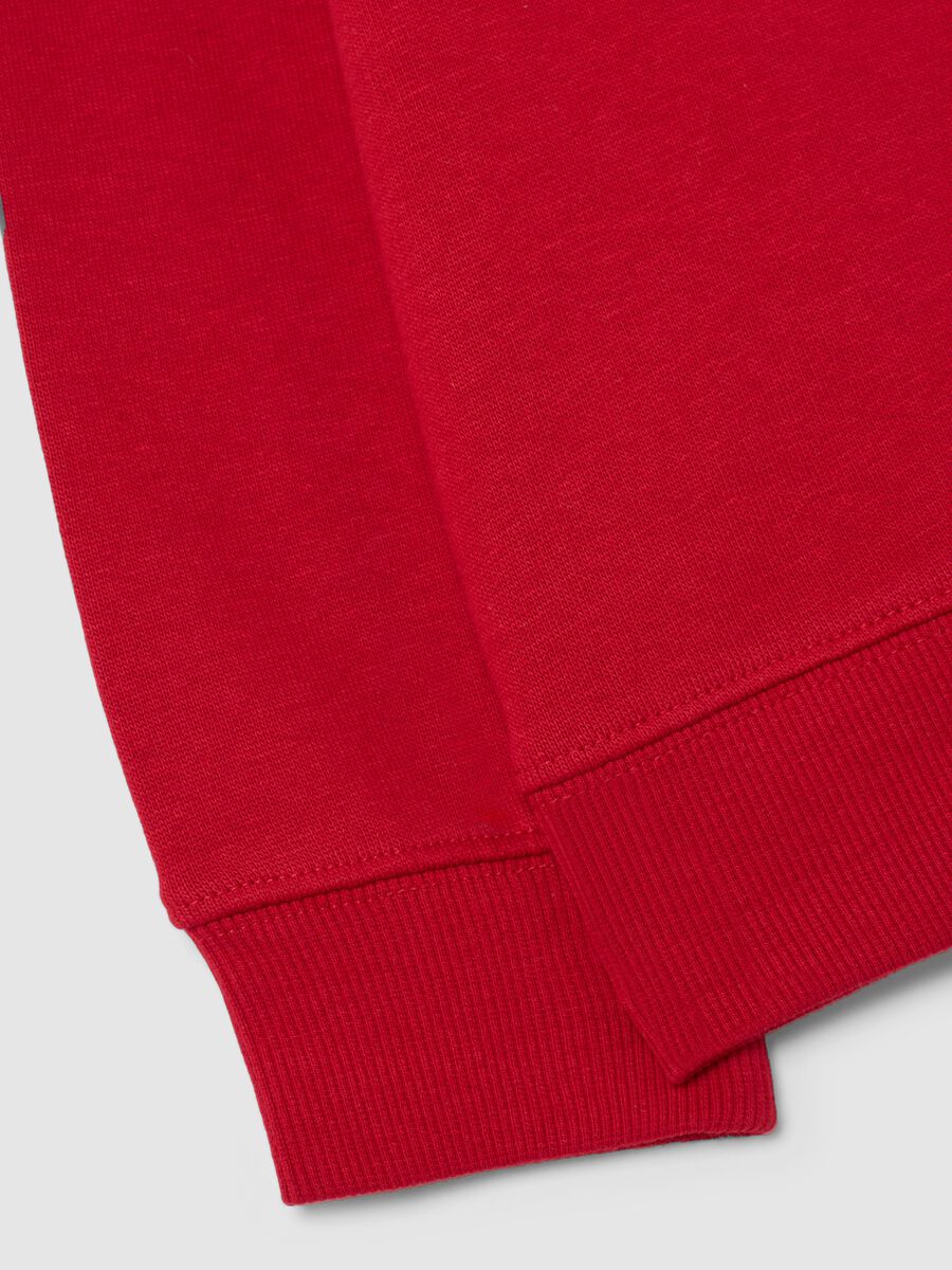 Boys' Red Crew Neck Sweatshirt in Pure Cotton Regular Fit_3