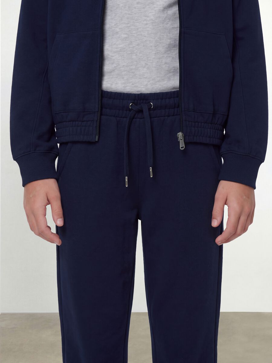Pantaloni jogger blu in puro cotone organico regular fit per ragazza_2