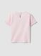 Pink pure organic cotton baby girls&rsquo; T-shirt with print and frill sleeves_1