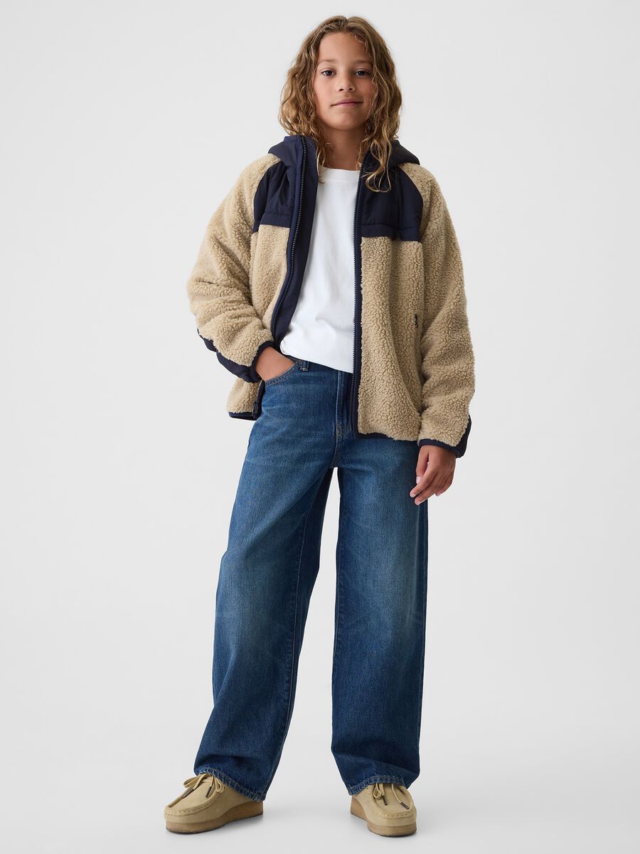 Giacca in sherpa con cappuccio_1